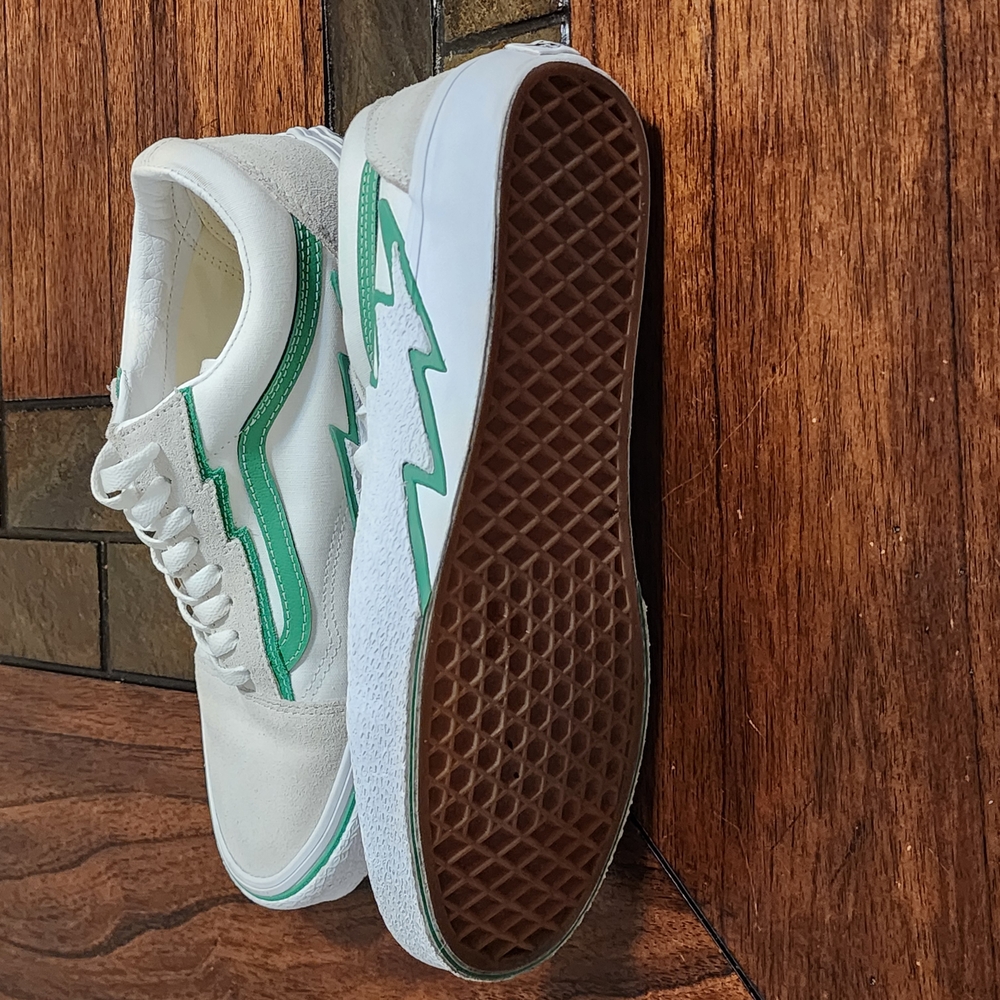 VANS Old Skool Bolt Shoe Men's Size US 9.5 Canvas White/Green - Picture 5 of 5
